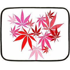 Marijuana Cannabis Rainbow Pink Love Heart Double Sided Fleece Blanket (mini)  by Mariart