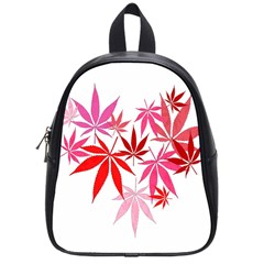 Marijuana Cannabis Rainbow Pink Love Heart School Bag (small)