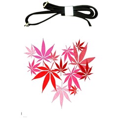 Marijuana Cannabis Rainbow Pink Love Heart Shoulder Sling Bags by Mariart