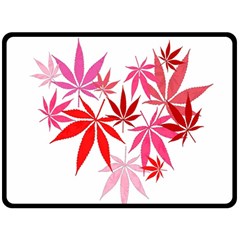 Marijuana Cannabis Rainbow Pink Love Heart Fleece Blanket (large)  by Mariart