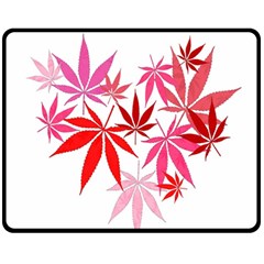 Marijuana Cannabis Rainbow Pink Love Heart Fleece Blanket (medium)  by Mariart