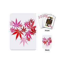 Marijuana Cannabis Rainbow Pink Love Heart Playing Cards (mini) 