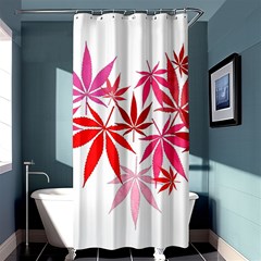 Marijuana Cannabis Rainbow Pink Love Heart Shower Curtain 36  X 72  (stall)  by Mariart