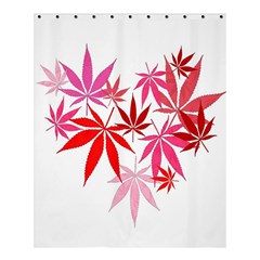 Marijuana Cannabis Rainbow Pink Love Heart Shower Curtain 60  X 72  (medium) 