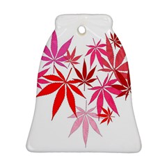 Marijuana Cannabis Rainbow Pink Love Heart Bell Ornament (two Sides) by Mariart