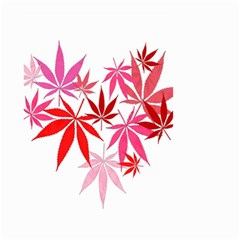 Marijuana Cannabis Rainbow Pink Love Heart Small Garden Flag (two Sides)