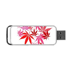 Marijuana Cannabis Rainbow Pink Love Heart Portable Usb Flash (two Sides) by Mariart