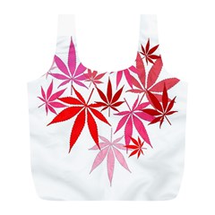 Marijuana Cannabis Rainbow Pink Love Heart Full Print Recycle Bags (l) 