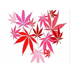 Marijuana Cannabis Rainbow Pink Love Heart Double Sided Flano Blanket (large)  by Mariart