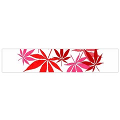 Marijuana Cannabis Rainbow Pink Love Heart Flano Scarf (small)