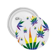 Marijuana Cannabis Rainbow Love Green Yellow Red White Leaf 2 25  Buttons