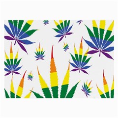 Marijuana Cannabis Rainbow Love Green Yellow Red White Leaf Large Glasses Cloth