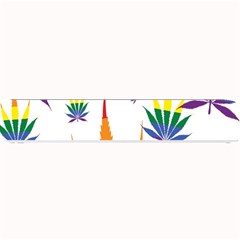 Marijuana Cannabis Rainbow Love Green Yellow Red White Leaf Small Bar Mats by Mariart