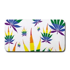 Marijuana Cannabis Rainbow Love Green Yellow Red White Leaf Medium Bar Mats by Mariart