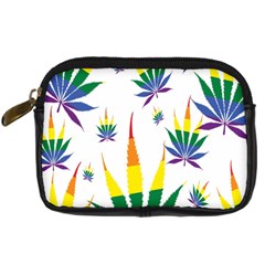 Marijuana Cannabis Rainbow Love Green Yellow Red White Leaf Digital Camera Cases by Mariart