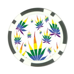 Marijuana Cannabis Rainbow Love Green Yellow Red White Leaf Poker Chip Card Guard (10 Pack)