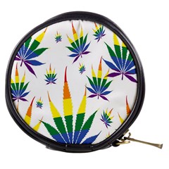 Marijuana Cannabis Rainbow Love Green Yellow Red White Leaf Mini Makeup Bags by Mariart