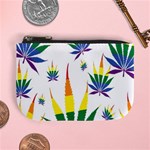 Marijuana Cannabis Rainbow Love Green Yellow Red White Leaf Mini Coin Purses Front