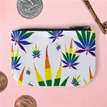 Marijuana Cannabis Rainbow Love Green Yellow Red White Leaf Mini Coin Purses Back