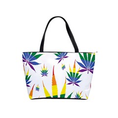 Marijuana Cannabis Rainbow Love Green Yellow Red White Leaf Shoulder Handbags by Mariart