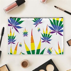 Marijuana Cannabis Rainbow Love Green Yellow Red White Leaf Cosmetic Bag (large)  by Mariart