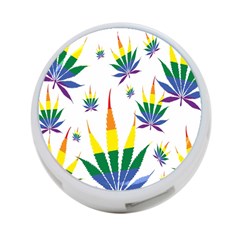 Marijuana Cannabis Rainbow Love Green Yellow Red White Leaf 4-port Usb Hub (two Sides) 