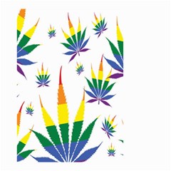 Marijuana Cannabis Rainbow Love Green Yellow Red White Leaf Small Garden Flag (two Sides)