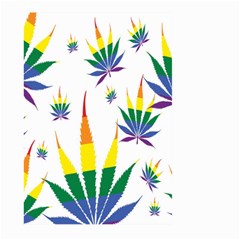 Marijuana Cannabis Rainbow Love Green Yellow Red White Leaf Large Garden Flag (two Sides) by Mariart