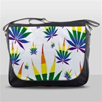 Marijuana Cannabis Rainbow Love Green Yellow Red White Leaf Messenger Bags Front