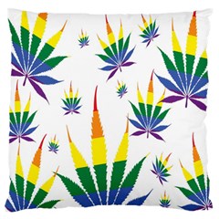 Marijuana Cannabis Rainbow Love Green Yellow Red White Leaf Standard Flano Cushion Case (two Sides)