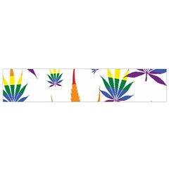 Marijuana Cannabis Rainbow Love Green Yellow Red White Leaf Flano Scarf (small)