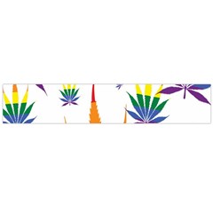 Marijuana Cannabis Rainbow Love Green Yellow Red White Leaf Flano Scarf (large)