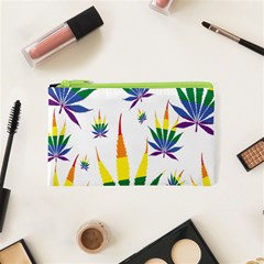 Marijuana Cannabis Rainbow Love Green Yellow Red White Leaf Cosmetic Bag (xs)