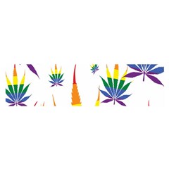 Marijuana Cannabis Rainbow Love Green Yellow Red White Leaf Satin Scarf (oblong)