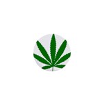 Marijuana Weed Drugs Neon Cannabis Green Leaf Sign 1  Mini Magnets Front