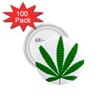 Marijuana Weed Drugs Neon Cannabis Green Leaf Sign 1.75  Buttons (100 pack)  Front