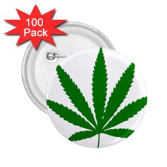 Marijuana Weed Drugs Neon Cannabis Green Leaf Sign 2 25  Buttons (100 Pack)  by Mariart