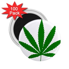 Marijuana Weed Drugs Neon Cannabis Green Leaf Sign 2 25  Magnets (100 Pack) 