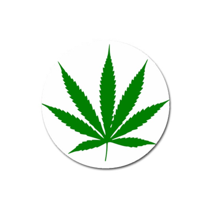 Marijuana Weed Drugs Neon Cannabis Green Leaf Sign Magnet 3  (Round)