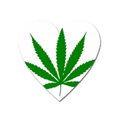 Marijuana Weed Drugs Neon Cannabis Green Leaf Sign Heart Magnet by Mariart