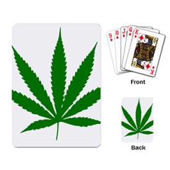 Marijuana Weed Drugs Neon Cannabis Green Leaf Sign Playing Card by Mariart