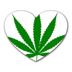 Marijuana Weed Drugs Neon Cannabis Green Leaf Sign Heart Mousepads by Mariart