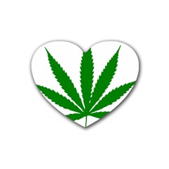 Marijuana Weed Drugs Neon Cannabis Green Leaf Sign Heart Coaster (4 Pack)  by Mariart