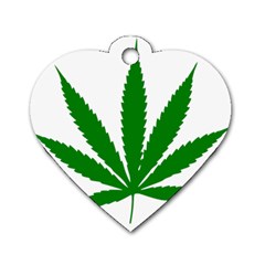 Marijuana Weed Drugs Neon Cannabis Green Leaf Sign Dog Tag Heart (one Side) by Mariart