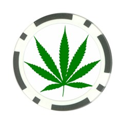 Marijuana Weed Drugs Neon Cannabis Green Leaf Sign Poker Chip Card Guard