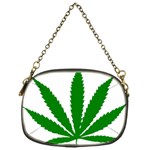 Marijuana Weed Drugs Neon Cannabis Green Leaf Sign Chain Purses (One Side)  Front