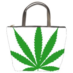 Marijuana Weed Drugs Neon Cannabis Green Leaf Sign Bucket Bags by Mariart