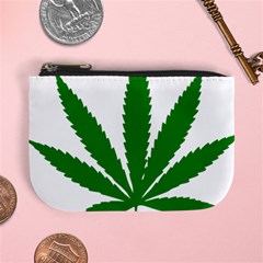 Marijuana Weed Drugs Neon Cannabis Green Leaf Sign Mini Coin Purses