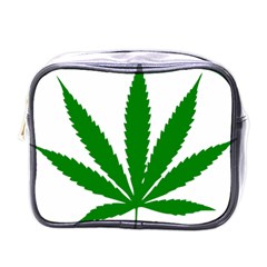 Marijuana Weed Drugs Neon Cannabis Green Leaf Sign Mini Toiletries Bags