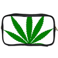 Marijuana Weed Drugs Neon Cannabis Green Leaf Sign Toiletries Bags 2-side